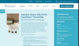 
							         Garden State OB/GYN of Voorhees - Axia Women's Health								  
							    