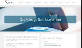 
							         Gas Mileage Reimbursement - MTM Inc								  
							    