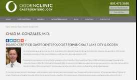 
							         Gastroenterologist Ogden UT | Chad M. Gonzales, M.D. - Ogden Gastro								  
							    