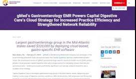 
							         Gastroenterology EMR Powers Capital Digestive Care's Cloud Strategy								  
							    