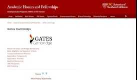 
							         Gates Cambridge | Academic Honors and Fellowships | USC								  
							    