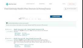 
							         Gateway Health Plan Doctors in Pennsylvania (PA) | Doctor.com								  
							    