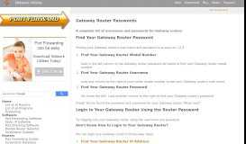 
							         Gateway Router Passwords - Port Forwarding								  
							    