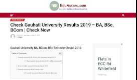 
							         Gauhati University Results 2019 - BA, BSc, BCom [Check Now ...								  
							    