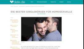 
							         Gay Kontakte - Die besten Singlebörsen für Homosexuelle - date.de								  
							    