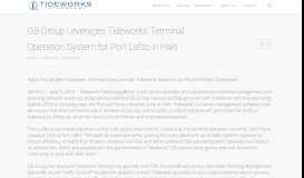 
							         GB Group Leverages Tideworks' Terminal Operation System for Port ...								  
							    