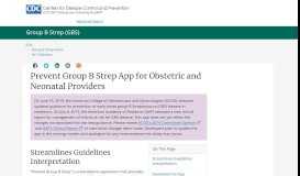 
							         GBS | App for Patient Management Guidance | Group B Strep | CDC								  
							    