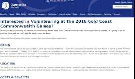 
							         GC2018 Volunteers - Gymnastics Australia								  
							    