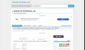 
							         gctcportal.in at WI. GCTC PORTAL | Geethanjali College of ...								  
							    