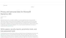 
							         GDPR for Microsoft Dynamics 365 | Microsoft Docs								  
							    