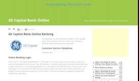 
							         GE Capital Bank Online | Online Banking Information Guide								  
							    