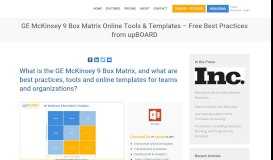 
							         GE McKinsey 9 Box Matrix Online Tools & Templates								  
							    