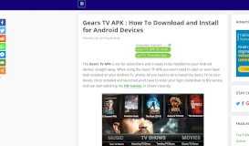 
							         Gears TV APK : How To Download and Install for Android ...								  
							    