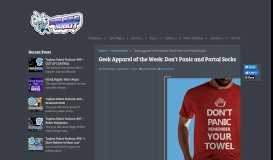 
							         Geek Apparel of the Week: Don't Panic and Portal Socks | Topless Robot								  
							    