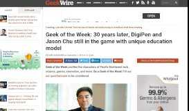 
							         Geek of the Week: 30 years later, DigiPen and Jason Chu still in the ...								  
							    