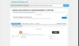 
							         gems-selfservice.qatarairways.com.qa at WI. BIG-IP ... - Website Informer								  
							    