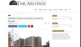 
							         Gender neutral housing comes to Bryant | The Bryant Archway								  
							    