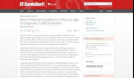 
							         Gene inheritance patterns influence age of diagnosis in BRCA families ...								  
							    
