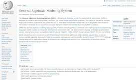 
							         General Algebraic Modeling System - Wikipedia								  
							    