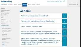 
							         General - FAQs - Shareholder centre - Investors - Balfour Beatty plc								  
							    