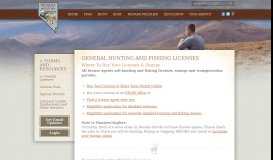 
							         General Hunting and Fishing Licenses - Nevada Department of Wildlife								  
							    