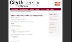 
							         General Information for current students - City University in Canada								  
							    