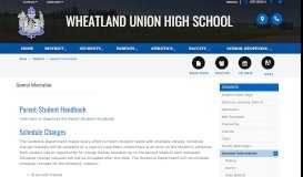 
							         General Information - Wheatland Union High School								  
							    