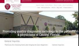 
							         General Inquiries - Sand Lake Imaging - Radiology Centers								  
							    
