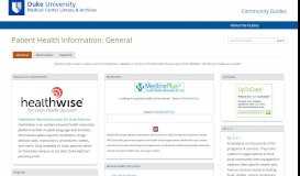 
							         General - Patient Health Information - LibGuides at Duke University ...								  
							    