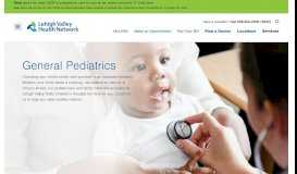 
							         General Pediatrics | Lehigh Valley Health Network								  
							    
