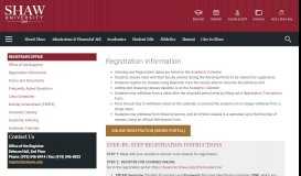 
							         General Registration Information | Shaw University								  
							    
