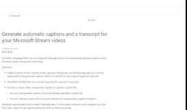 
							         Generate automatic captions for your Microsoft Stream videos ...								  
							    