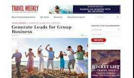 
							         Generate Leads for Group Business: Travel Weekly								  
							    