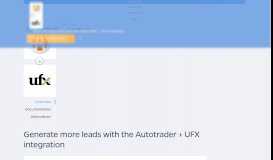 
							         Generate more leads with the Autotrader + UFX integration ...								  
							    
