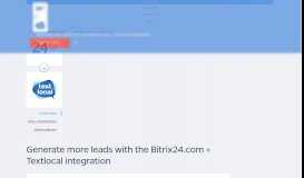 
							         Generate more leads with the Bitrix24.com + Textlocal ...								  
							    