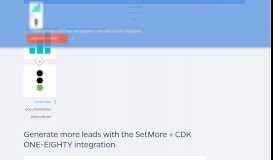 
							         Generate more leads with the SetMore + CDK ONE-EIGHTY ...								  
							    