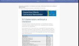 
							         Generator newsletter: no violations summary, enforcement outcomes ...								  
							    