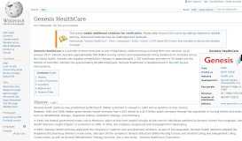 
							         Genesis HealthCare - Wikipedia								  
							    