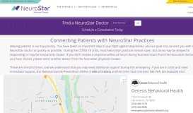 
							         Genesis Psychiatric Center – NeuroStar								  
							    