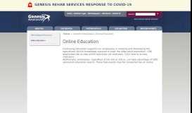 
							         Genesis Rehab Services > Current Employees > Online Education								  
							    