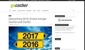 
							         Geocaching 2016: Erneut weniger Caches und Cacher | GOCacher ...								  
							    