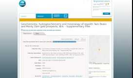 
							         Geochemistry, hydrogeochemistry and ... - CSIRO Data Access Portal								  
							    
