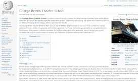 
							         George Brown Theatre School - Wikipedia								  
							    
