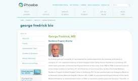 
							         George Fredrick Bio - Phoebe Putney								  
							    