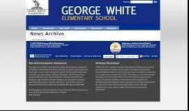 
							         George White Elementary School: News Archive								  
							    