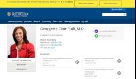 
							         Georgette Clair Pulli, M.D. - University of Rochester Medical Center								  
							    