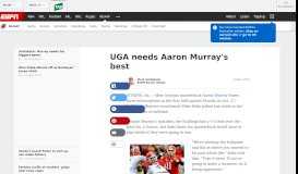 
							         Georgia Bulldogs QB Aaron Murray needs his biggest game for SEC ...								  
							    