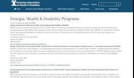 
							         Georgia: Health & Disability Programs								  
							    