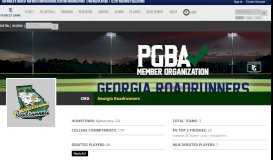
							         Georgia Roadrunners Organization - Perfect Game Baseball Association								  
							    