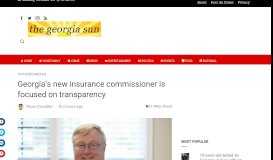 
							         Georgia's new insurance commissioner is focused on transparency ...								  
							    